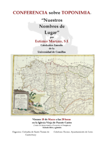 Lee más sobre el artículo Conferencia de Eutimio Martino en Puente Castro: «Nuestros nombres de lugar». (Puente Castro, 18-III-2011)