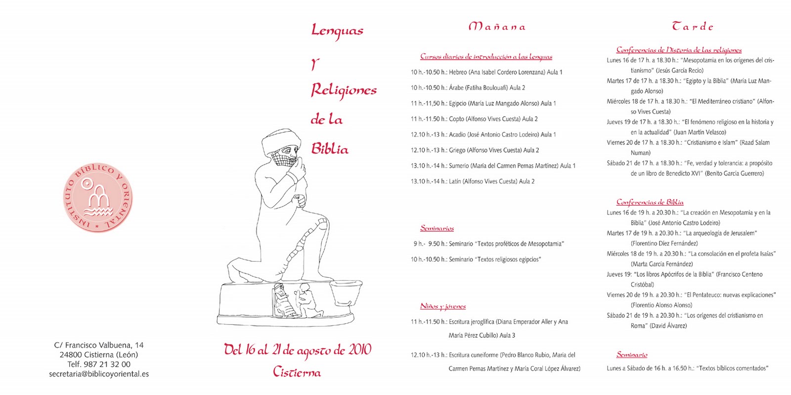 «Lenguas y Religiones de la Biblia», las actividades de verano del IBO en Cistierna (Del 16 al 21 de Agosto)