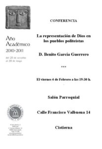 Lee más sobre el artículo AGENDA IBO – Conferencia de B. García Guerrero: «La representación de Dios en los pueblos politeístas» (Cistierna, 4-II-2011)