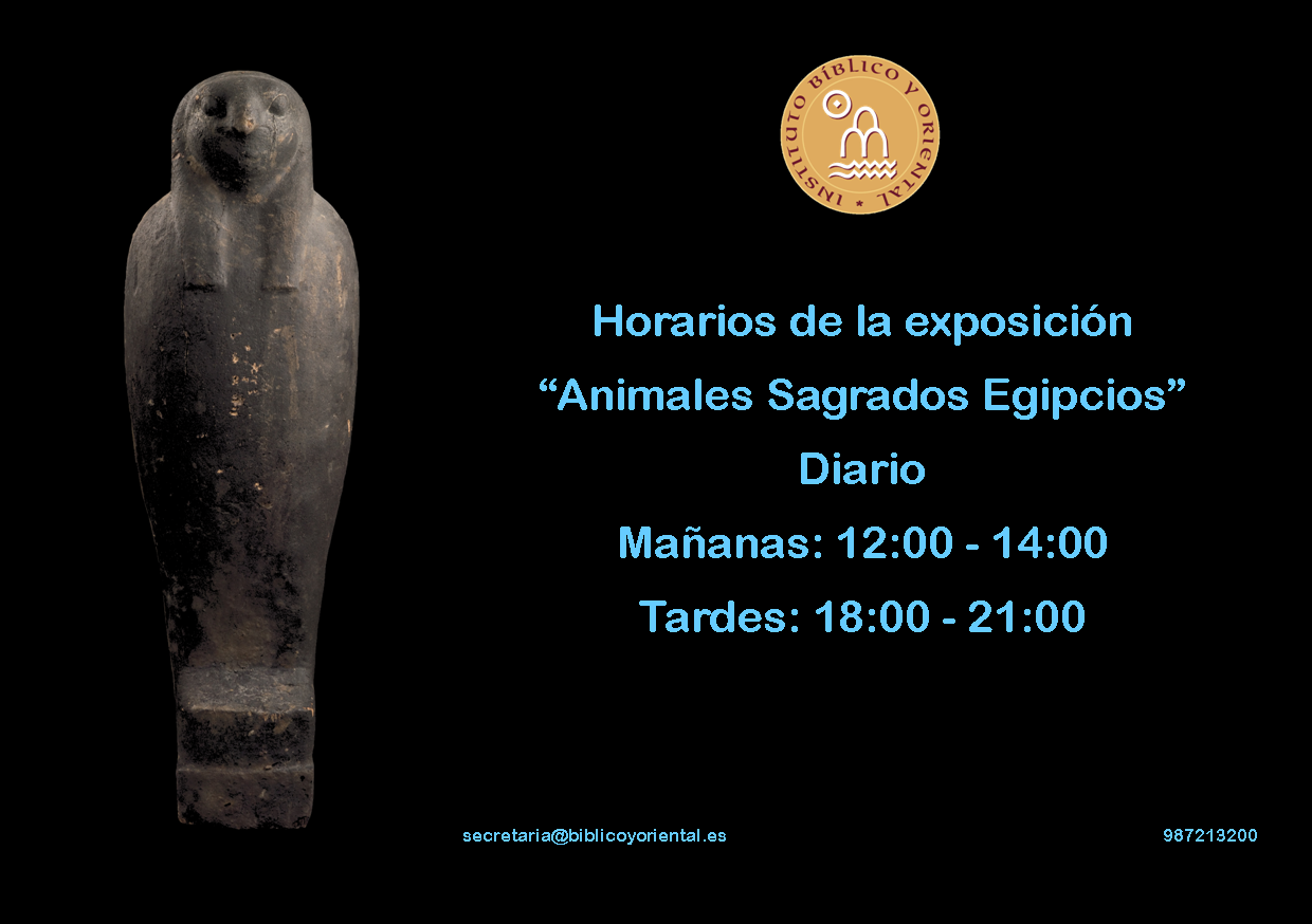 Horarios de la exposición «Animales Sagrados Egipcios» (Casa Botines, León, del 2 de septiembre al 20 de octubre de 2013)