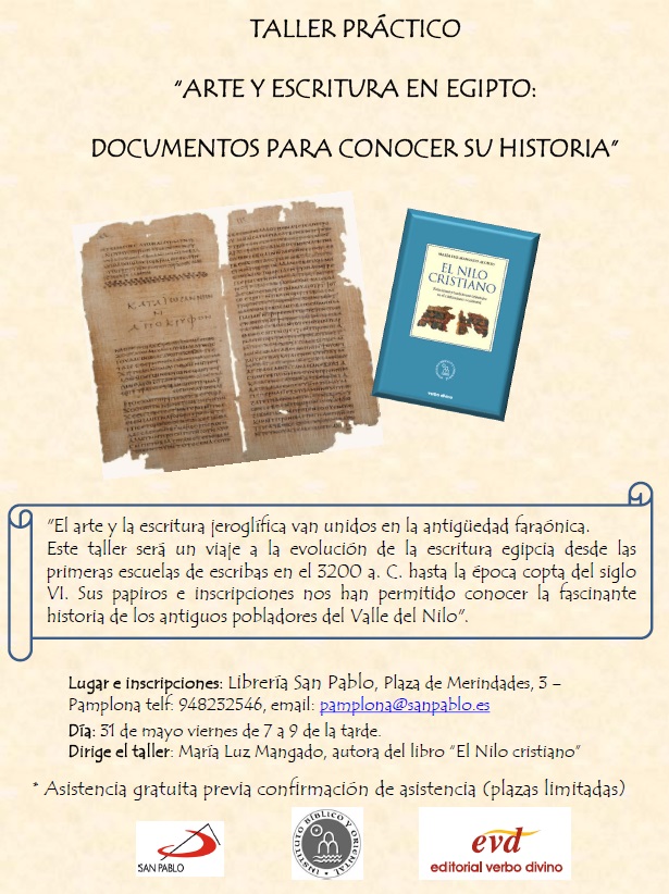 Taller práctico «Arte y escritura en Egipto. Documentos para conocer su historia» (Pamplona, 31-V-2013)