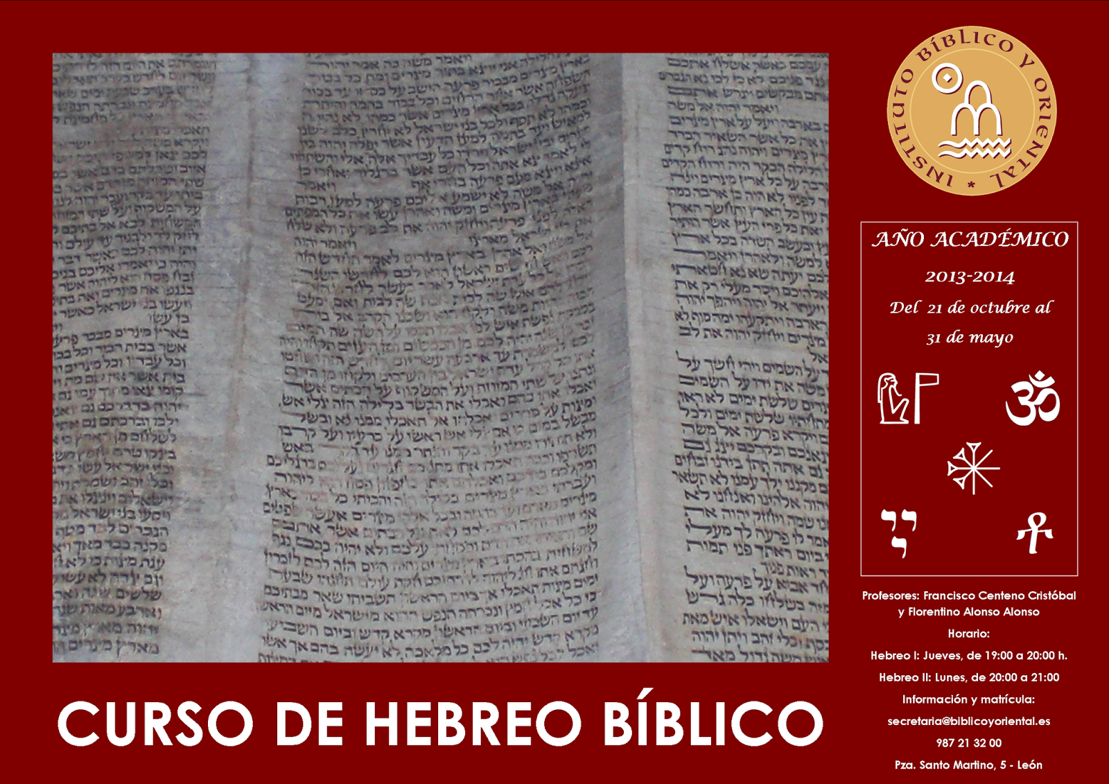 Curso de Hebreo Bíblico – León, a partir del 21 de octubre