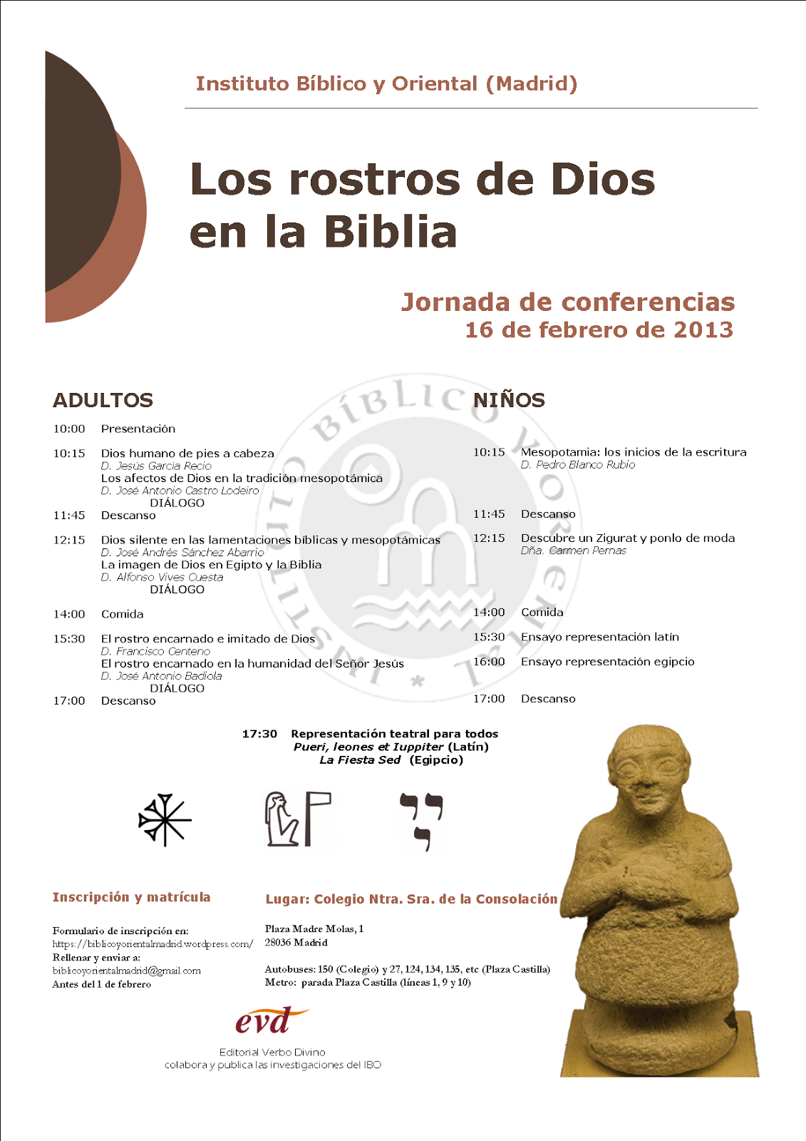 Jornada de conferencias «Los rostros de Dios en la Biblia» (Madrid, 16-II-2013)