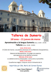 Lee más sobre el artículo Talleres de sumerio en Valladolid (del 18 al 21 de marzo)