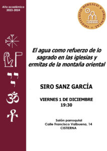 Lee más sobre el artículo Conferencia: El  agua como refuerzo de lo sagrado en las iglesias y ermitas de la montaña oriental